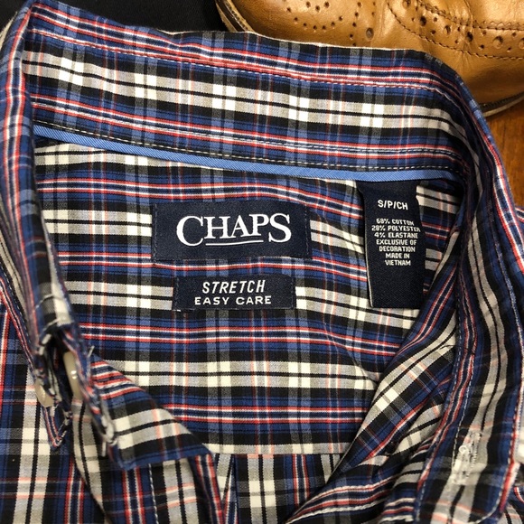 Chaps Navy Plaid Shirt - Picture 2 of 4